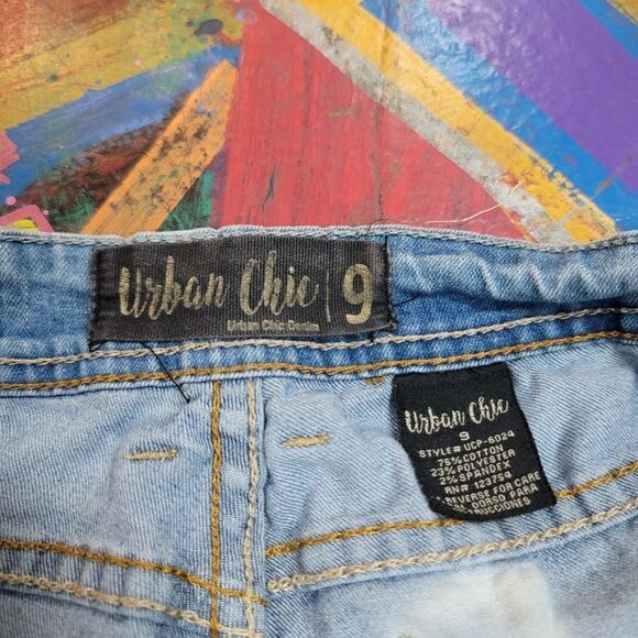 Urban Chic skinny jeans size 9 - custom in-house reverse tie-dye light blue - Picture 3 of 9